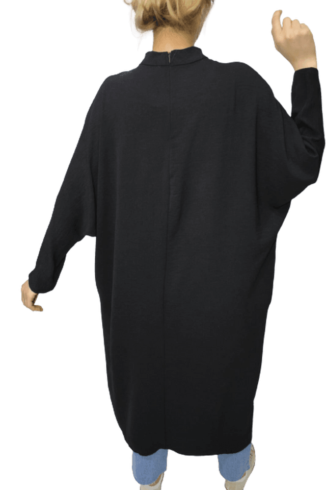 Alternative view of Yandan Cepli Tunik-SİYAH