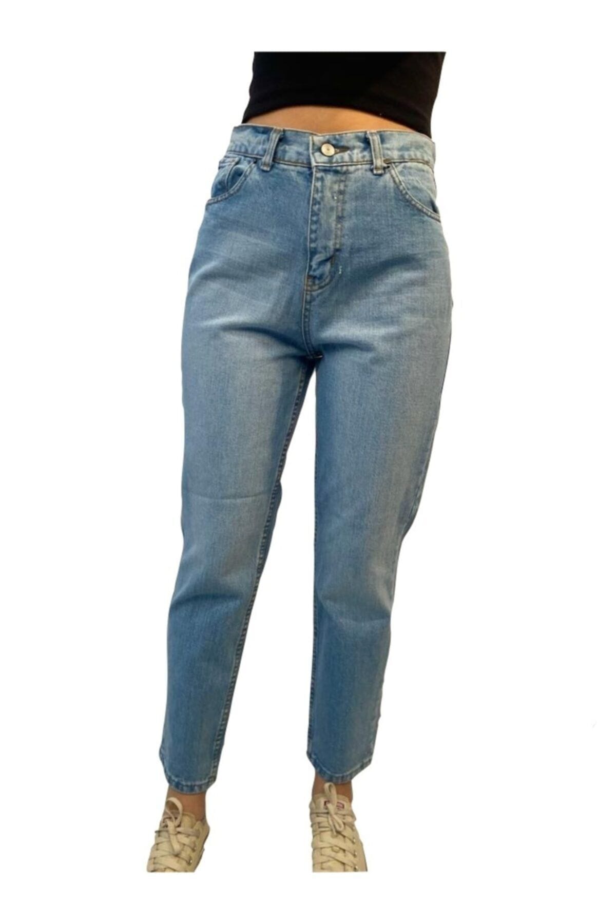 Lazerli Mom Jean Pantalon-KOYU BUZ